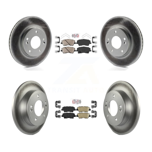 Transit Auto Front Rear Ceramic Pads and Coated Disc Brake Rotors Kit for Car 2017-2020 Hyundai Elantra 2.0L KGA-102773