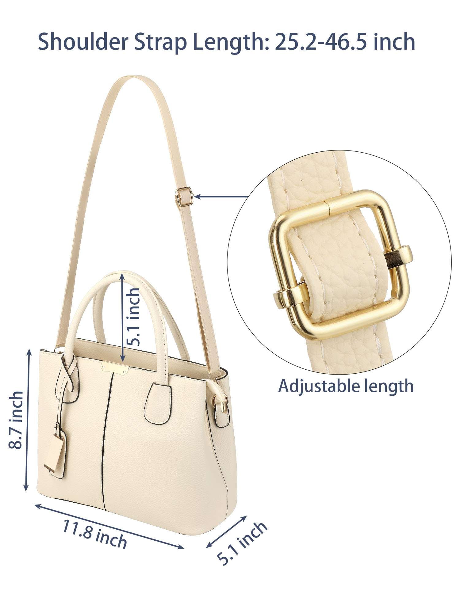 Gustave PU Leather Shoulder Tote Bag Crossbody Purses and Handbags Fashion Large Capacity Top Handle Satchel Bags for Women Ladies "Navy"