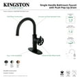 thumbnail image 7 of Kingston Brass KSD2237RX Belknap One-Handle Single-Hole Bathroom Faucet with Deck Plate and Push Pop-Up Drain, Matte Black/Rose Gold, 7 of 7