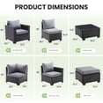 thumbnail image 2 of STARY Outdoor Wicker conversation sets, 9 Pieces Patio Furniture Sofa Set with Coffee Table, All Weather for Garden, Backyard, Balcony (Dark Gray), 2 of 7