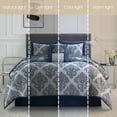 thumbnail image 6 of Lanco Blue Comforter Set Queen Size , Clip Jacquard Bedding Set , 10 Piece , Damask All Season Comforter, 6 of 7