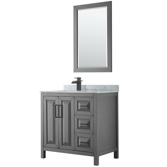 Wyndham Collection WCV252536SGBCMUNSM24 Daria 36" Free Standing Single Vanity Set - Dark