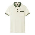 thumbnail image 4 of fatyb Casual Shirts Mens Short Sleeve Casual Summer Collar T Shirts Pullover Button Tops with Pocket, 4 of 5