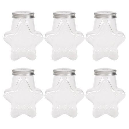 

6Pcs Creative Beverage Bottle Five-pointed Star Shape Drink Bottle Home Outdoor Milk Bottle