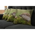 thumbnail image 2 of Ambesonne Hedgehog Throw Pillow Cover 4 Pack, Eastern Europe Scene, 24", Green Brown, 2 of 6