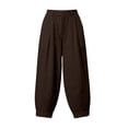 thumbnail image 4 of Linen Barrel Pants Women Cotton Palazzo High Waisted Balloon Pants Summer Casual Beach Boho Wide Leg Baggy Trousers, 3XL, 4 of 8