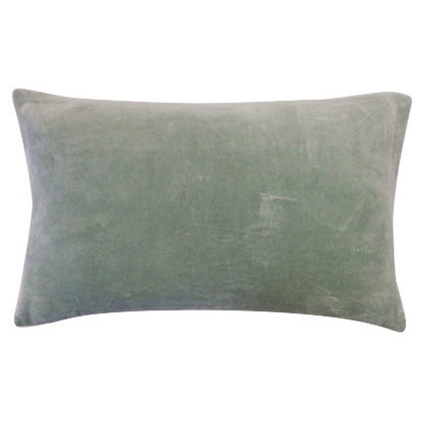 Dusty Blue Solid Color Rectangle 12x 20 Cotton Feather Throw Pillow
