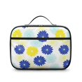 thumbnail image 2 of Geometric Flower and Dahlia White Insulated Lunch Bag Teens,Bento School Lunch Bag for Teens for Work,Picnic or Travel 10.6x7.7x4.3 Inches,12 Can Capacity, 2 of 6
