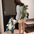 thumbnail image 4 of Sonducket de dinosaurio de gran capacidad de algodón, libros de viaje y tableta, muñeca, bolsa de felpa, teléfono de habitación amplia Mochilas Marrón, 4 of 6