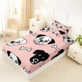 thumbnail image 4 of Homewish Cartoon Dog Twin Sheets,Kawaii Bone Bedding,Pink,3-Piece,1 Fitted Sheet and 1 Pillowcase, 4 of 6