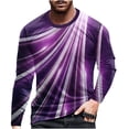 thumbnail image 2 of Lilgiuy Men Casual Round Neck Short Sleeve Pullover Line 3D Printed T-Shirt Blouse Creative Gift for Dad Father Husband, 2 of 5