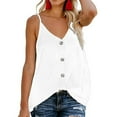 thumbnail image 3 of Viikei Womens Camisoles and Tanks Plus Size Tank Tops for Women Camisoles for Women Tops Solid Buttons V-neck Vest Sling Camisole Sleeveless T-Shirt, 3 of 7