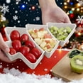 thumbnail image 1 of KTTECTOA 2PCS Christmas Tree Shaped Fruit Snack Tray with 3 Compartments Suitable for Daily Holiday Decoration Clearance Fall Decorations Canada Days Home and Kitchen Bedroom Decor, 1 of 6