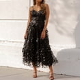 thumbnail image 3 of Vestido De Tirantes Finos Vestido de cóctel para mujer Vestido sin espalda con tirantes casuales Vestido de una línea (Negro M) Kuymtek para Mujer Negro T L, 3 of 6