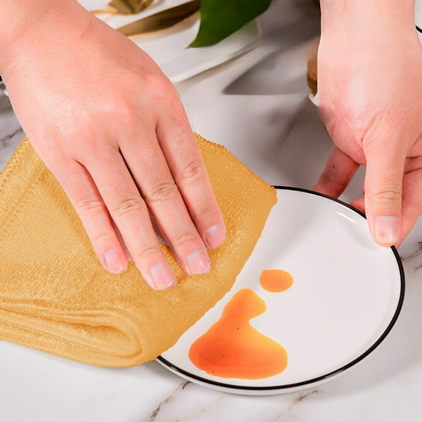 Paños de limpieza de microfibra ultraabsorbentes (paquete de 5) para cocina, coche y hogar. Toallas multiusos de alto rendimiento, sin pelusa y de secado rápido. Aestivo | Naranja | AESTIVO