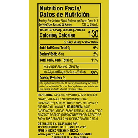Jarritos Pineapple Soda, 1.58 qt (1 Liter), 1 Count