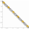 thumbnail image 3 of White Sterling Silver bracelet Gemstones Citrine Oval Yellow 7 in 5 mm, 3 of 4