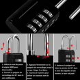 thumbnail image 4 of 4 Pcs 4-Digit Code Padlock, Small Locker Locker Suitcase Code Padlock Zinc Alloy for Indoor and Outdoor Travel Luggage (Silver Black Blue Red), 4 of 7