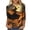 Gold ③, variant on Chiccall Women's Halloween Witch Print 3/4 Sleeve Plus Size T-Shirt Round Neck Casual Loose Fit Fall Holiday Graphic Top