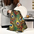 thumbnail image 6 of GZHJMY Soft Absorbent Reusable Kitchen Towels, Set of 1|28x18 in, Peacock Feather 2 Dining Kitchen Living Room Tea Towels Dish Towels Decorative Towels, 6 of 7