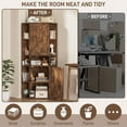 thumbnail image 6 of VEANERWOOD Farmhouse 55" Tall Corner Cabinet, 10-Cubby Corner Storage Cabinet with Adjustable Shelves & 2 Doors for Bathroom,Living Room,Kitchen, 6 of 8