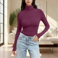 thumbnail image 2 of BLVB Women's Turtleneck Long Sleeve Shirts Fall Fashion Basic Thermal Base Layer Underwear Tops Soft Stretch Winter Clothes, 2 of 7