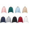 thumbnail image 3 of Candy Color Solid Color Plus Velvet Small Stand Collar Pullover Sweater Female Student Autumn And Winter Bottoming Shirt, 3 of 11