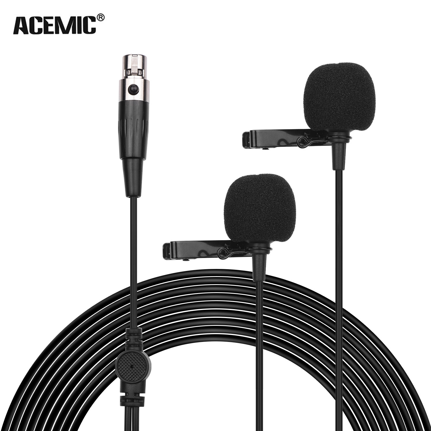 ACEMIC XM2 Dualhead Lavalier Microphone Clipon Condenser