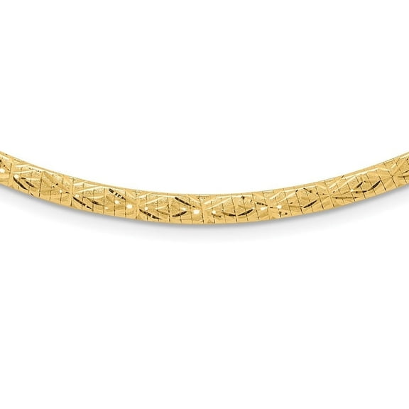 Auriga 14K Yellow Gold Flat Diamond-cut 4.00 mm Fancy Reversible Omega Necklace for Women 17.25"