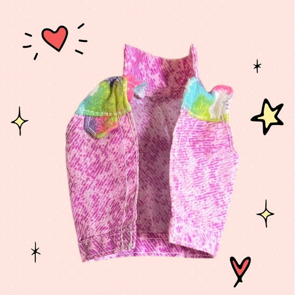 Lol Surprise doll OMG Bartz Ubrania 1991 Sharin sisters Paint & Dazzle Pink Vest Jacket