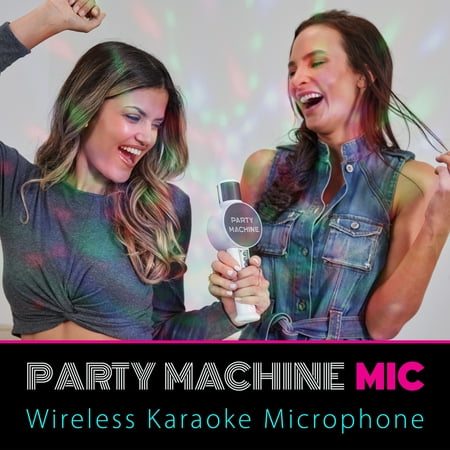 The Singing Machine Party Microphone Instrument with Bluetooth and Voice Changers, White
