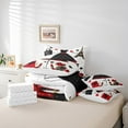 thumbnail image 4 of 7 Piece Fashion Woman Dress Bedding Sets Golden Polka Dots Bed in a Bag Full Red Black Dress Decor Comforter Set with Sheets Romantic Makeup Themed Bed Set Eiffel Tower Paris Sheets, 4 of 5