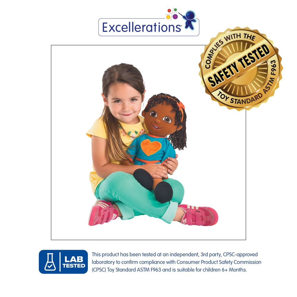 Excellerations 19\" African American Girl Cuddle Buddy
