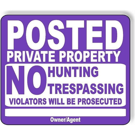 Posted Private Property Purple Aluminum Composite Sign 15''x18''