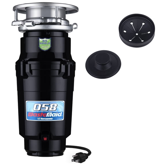 Waste Maid Economy 1/2 HP Continuous Feed Kitchen Garbage Disposal with Power Cord 10-US-WM-058-3B