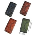 thumbnail image 4 of Sonducket Cartera de cuero genuino, monedero largo, bolsos de mano Vintage, monederos, bolsos hechos a mano con estampado en relieve, tarjetero Carteras Marron oscuro Sonducket AP019409-02, 4 of 6