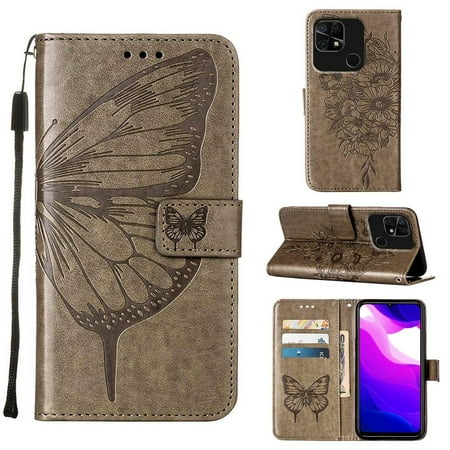 

Case for Xiaomi Redmi 10C 4G Flip Cover Embossing Butterfly Premium Leather Magnetic