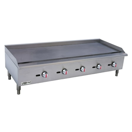 60 in. Commercial Natural Gas Manual Countertop Griddle in Stainless Steel