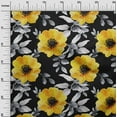 thumbnail image 2 of oneOone Rayon Yellow Fabric Leaves & Floral Watercolor Sewing Fabric By The Yard Printed Diy Clothing Sewing Supplies 56 Inch Wide, 2 of 5