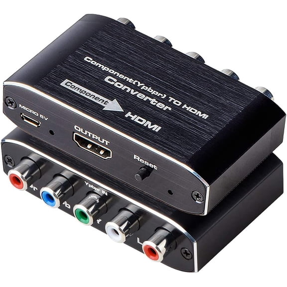 AUBEAMTO YPbPr to HDMI Converter, Component to HDMI, 5RCA RGB to HDMI Converter Adapter, Supports 1080P Video Audio Converter Adapter HDMI V1.4 for DVD PSP Xbox PS2 N64 to HDTV Monitor and Projector