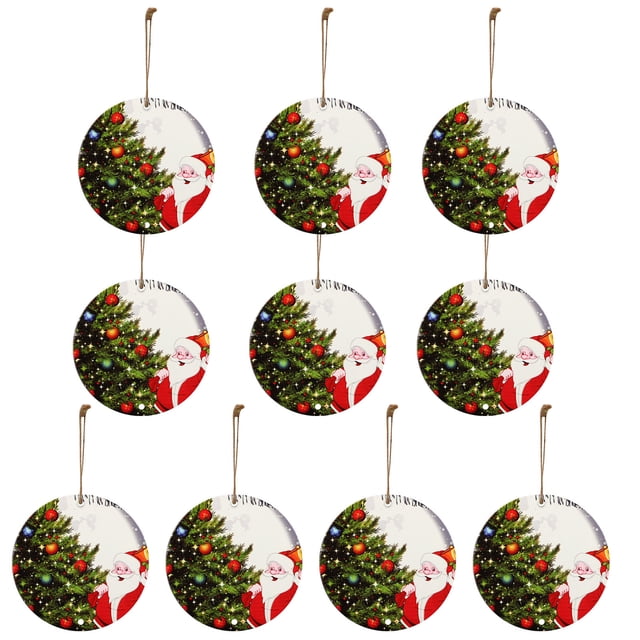Fiudx Adornos Navideños de Madera, Diseño de Cabeza de Animal de Doble Cara, Proceso de Sublimación a Alta Temperatura, Decoración Festiva para Árbol, Perfectos para Fiestas de Oficina, 7 Cm de Diáme