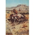 thumbnail image 2 of Russell, Charles Marion 13x18 Gold Ornate Wood Framed with Double Matting Museum Art Print Titled - Indians on Horseback, 2 of 4