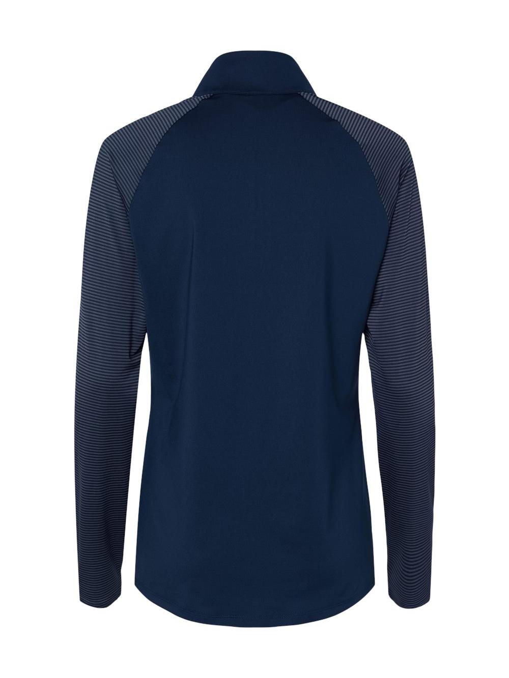 Adidas - Women's Stripe Block Quarter-Zip Pullover - A521 - Team Navy Blue