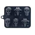 thumbnail image 2 of Bandeja para hielo con forma de calavera: molde de silicona con forma de calavera pirata para whisky, cócteles y bebidas temáticas. Cubitera de hielo de fusión lenta para bares caseros y fiestas de, 2 of 6