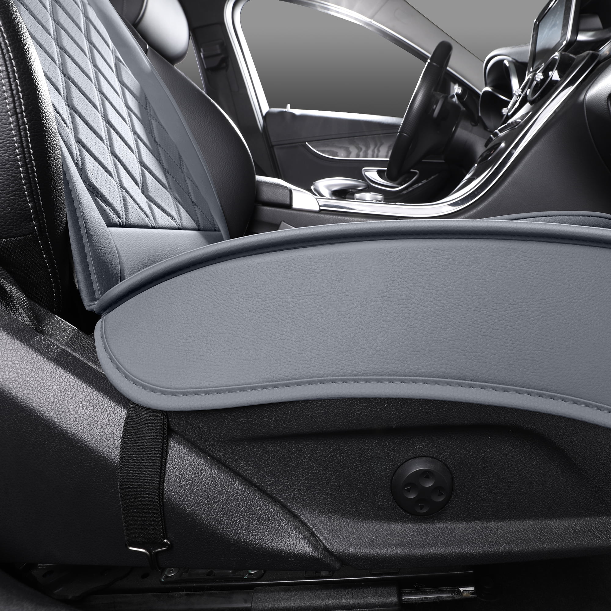 Universal Front Car Seat Covers for 2 Seats, Elegant Gray Design, Full Surround Protection for Cars SUVs Trucks, Waterproof Anti-Wear Front Seat Protector Set