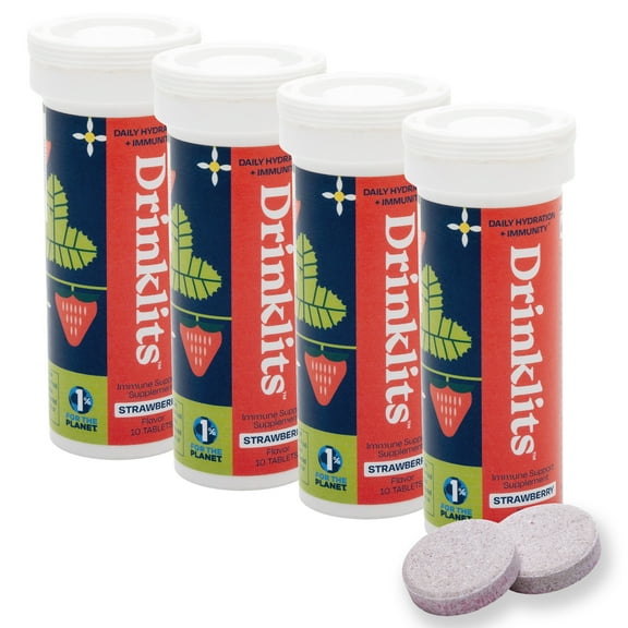 Strawberry Daily Immune Support Tablets (4) Tube Bundle