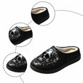 thumbnail image 4 of Skull Women Men Memory Foam Fuzzy Slippers Warm Indoor Outdoor House Shoes, 4 of 9