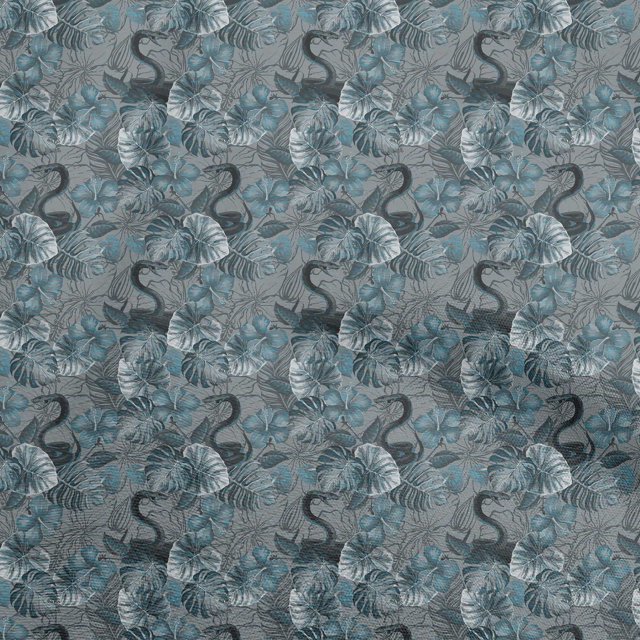 oneOone Tissu Velours Bleu Sarcelle Tissu Robe Tropicale Tissu Imprimé Tissu au Mètre 58 Pouces de Large