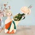 thumbnail image 4 of Bouquet Girl Figurilla Florero Escultura para estantería Escritorio Naranja Zulema Estatuilla de niña, 4 of 8