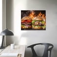 thumbnail image 3 of Nawypu Cheeseburger Canvas Art Hamburger Print Sandwich Bar Decor Restaurant Decor Kitchen Decor Housewarmi Canvas Painting Posters And Prints Wall Art Pictures for Living Room Bedroom Decor, 3 of 4